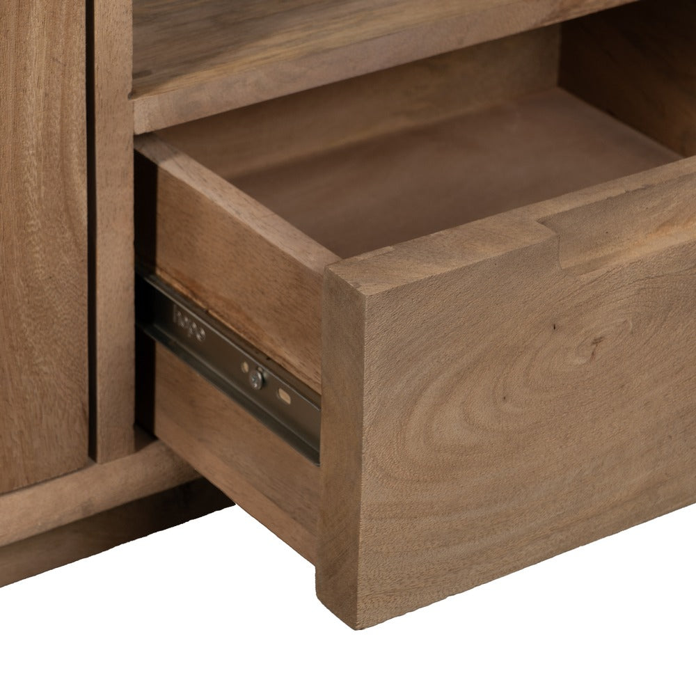 NATURAL MANGO WOOD TV CABINET LIVING ROOM 180 X 40.50 X 48 CM