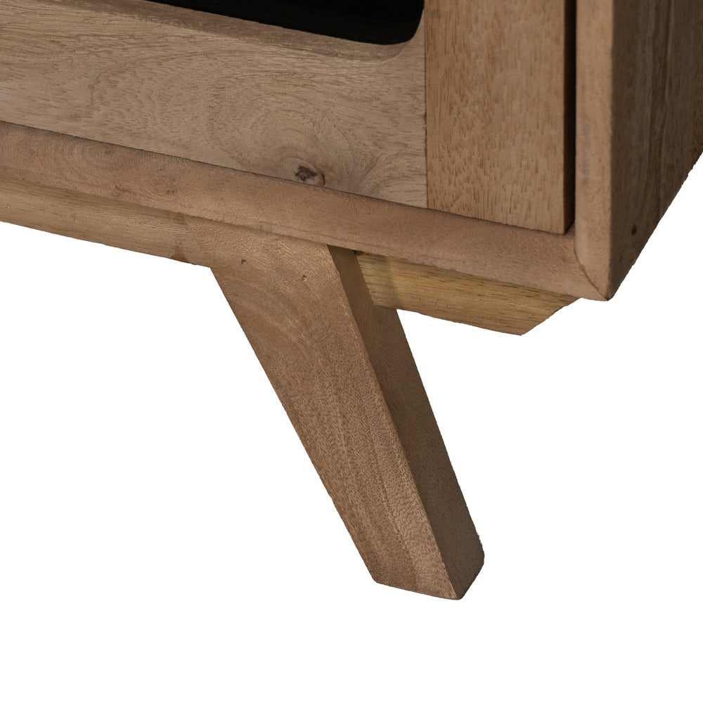 NATURAL MANGO WOOD TV CABINET LIVING ROOM 180 X 40.50 X 48 CM