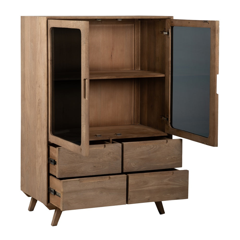 NATURAL MANGO WOOD CABINET LIVING ROOM 107 X 40.50 X 142 CM