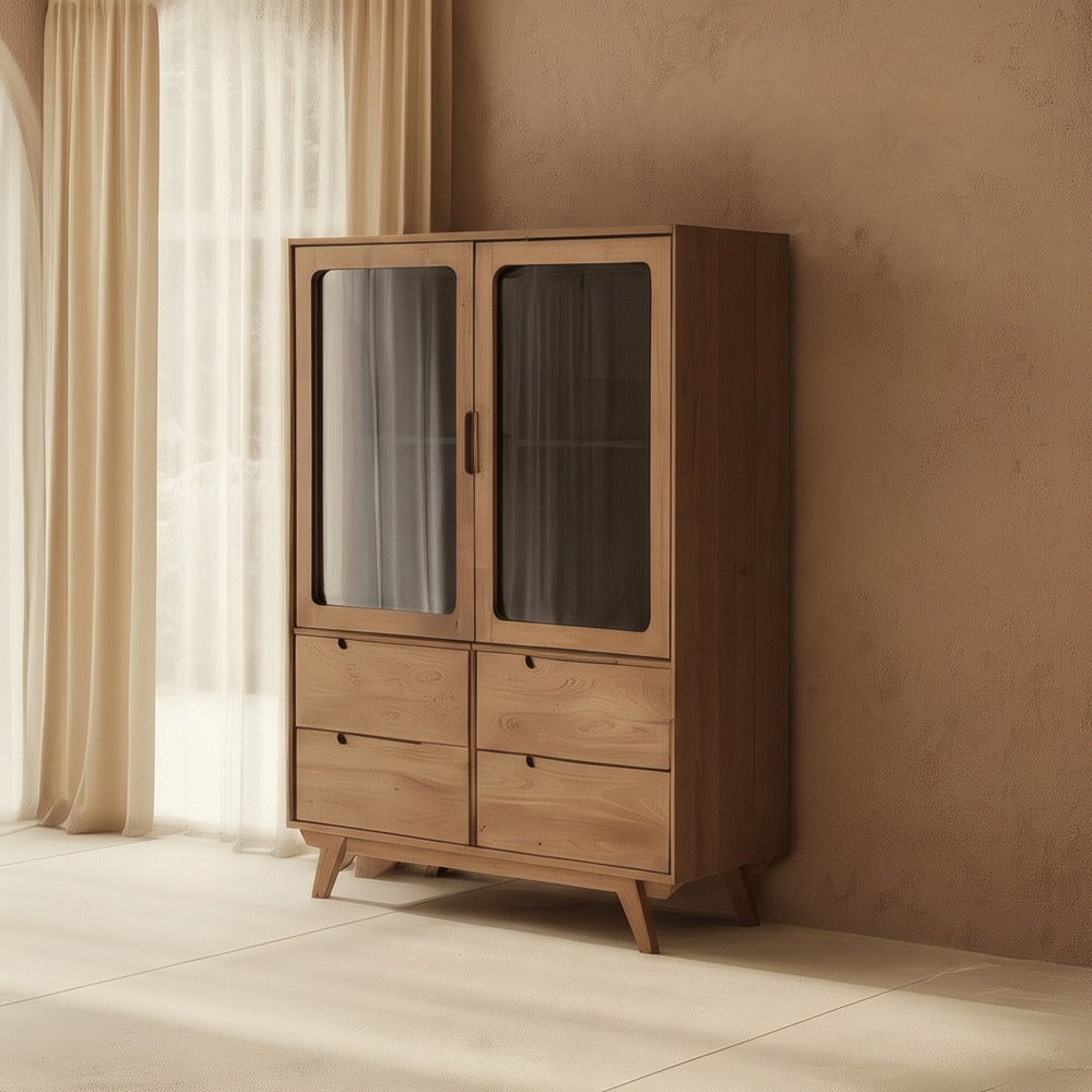 ARMARIO NATURAL MADERA DE MANGO SALÓN 107 X 40,50 X 142 CM