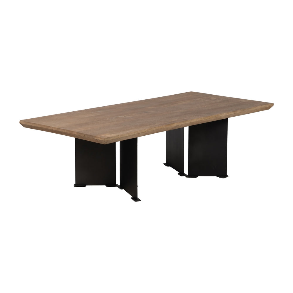 NATURAL WOOD-IRON LIVING ROOM COFFEE TABLE 150 X 70 X 43 CM