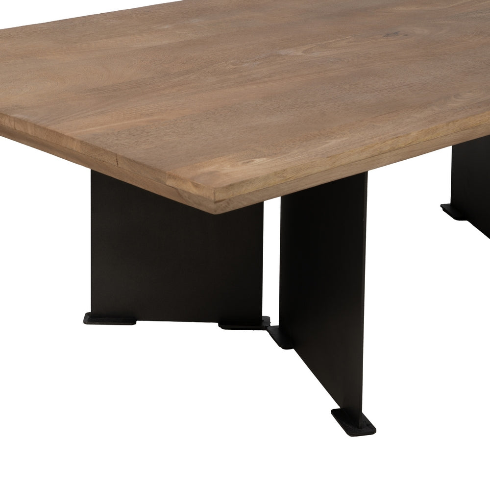 NATURAL WOOD-IRON LIVING ROOM COFFEE TABLE 150 X 70 X 43 CM