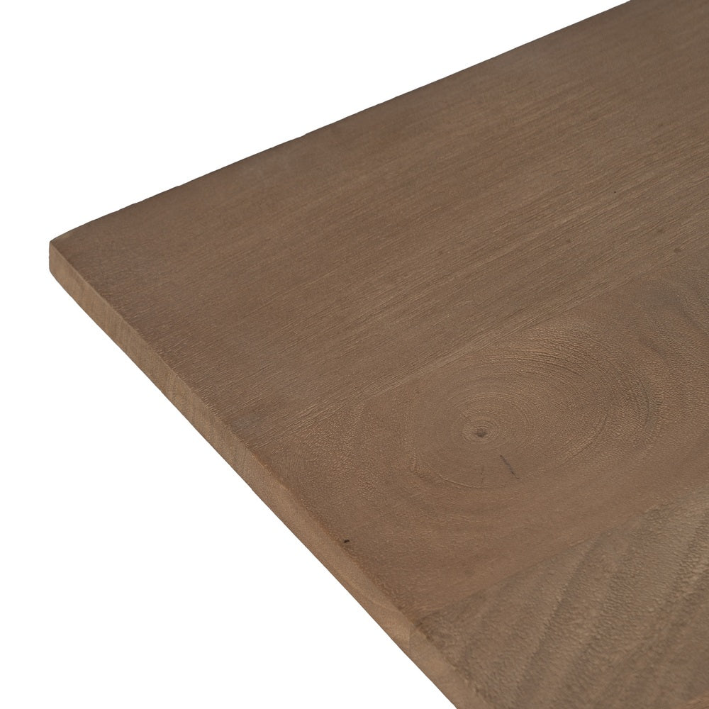 NATURAL WOOD AND IRON DINING TABLE - LIVING ROOM 190 X 90 X 77 CM
