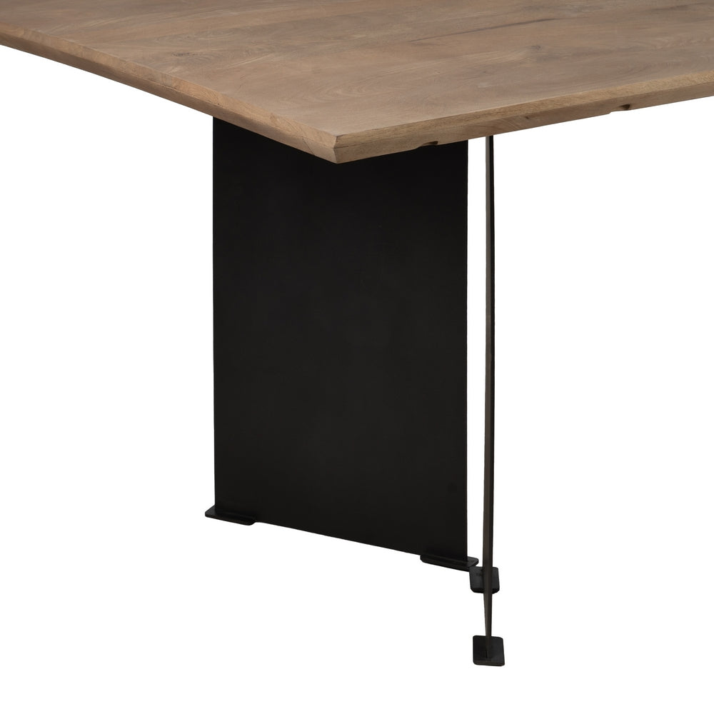 NATURAL WOOD AND IRON DINING TABLE - LIVING ROOM 190 X 90 X 77 CM