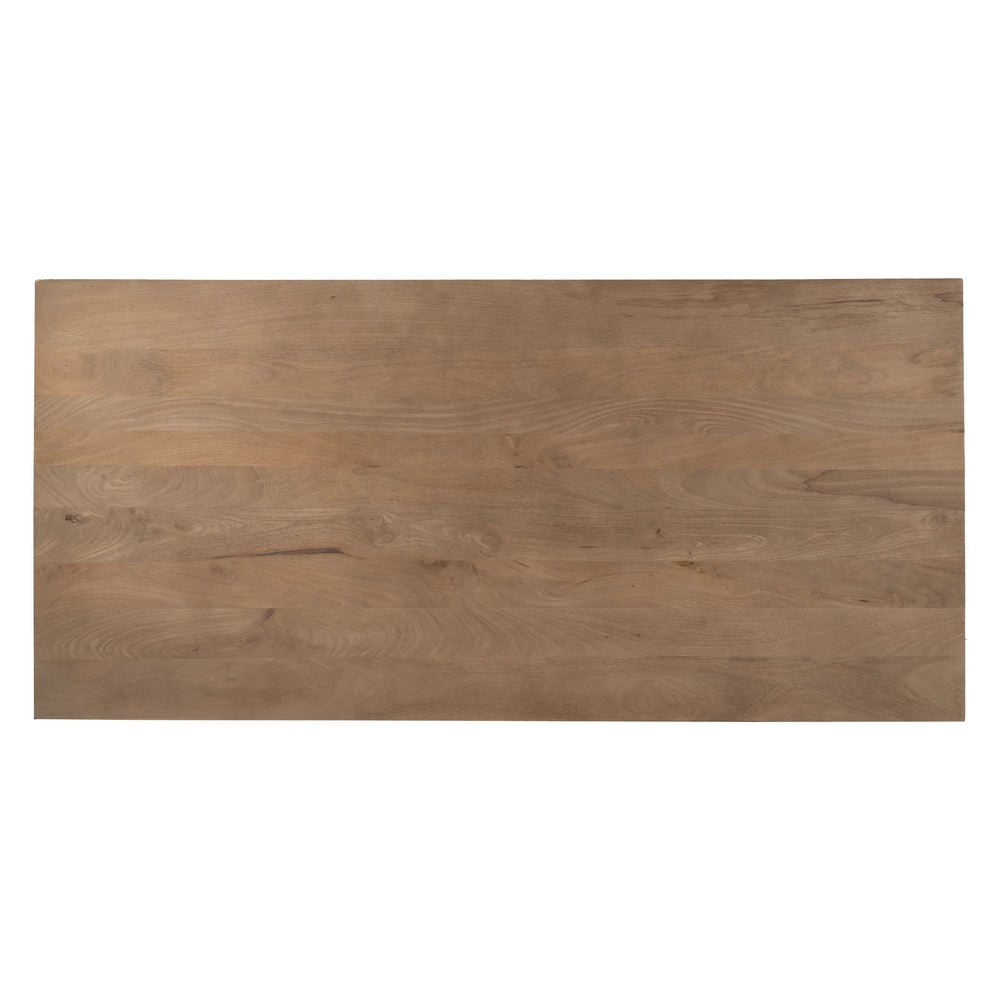 NATURAL WOOD AND IRON DINING TABLE - LIVING ROOM 190 X 90 X 77 CM