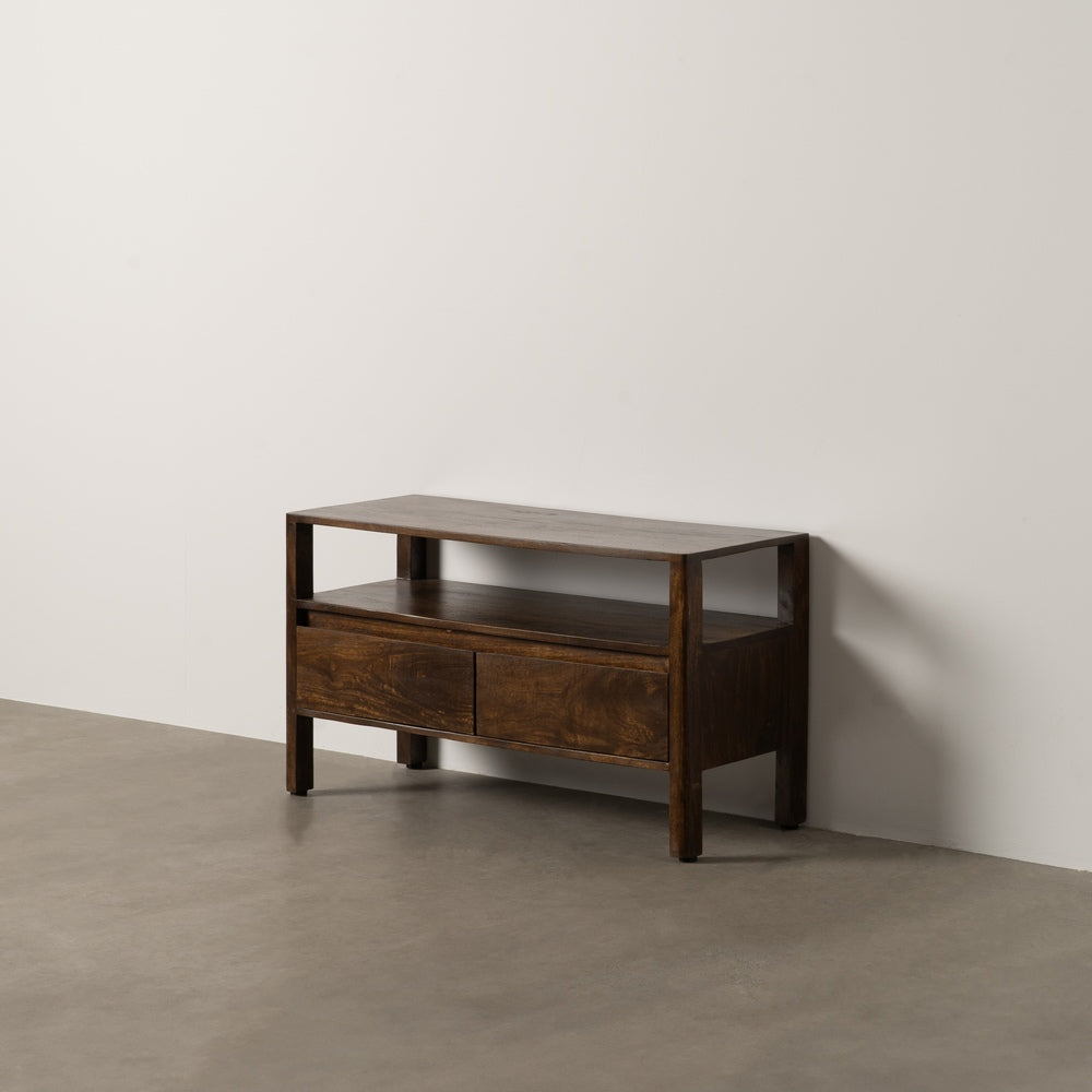 MUEBLE AUXILIAR MARR�N MADERA DE MANGO 97 X 40 X 55 CM