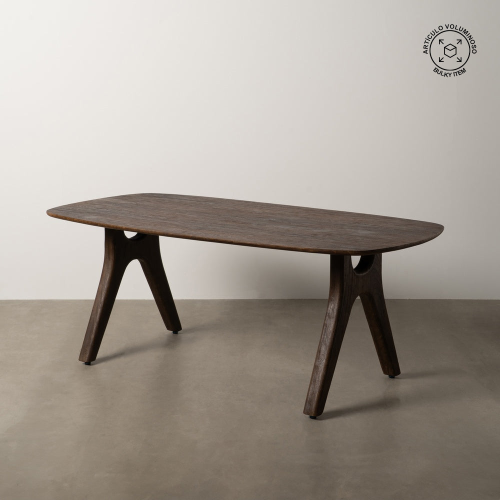 BROWN MANGO WOOD DINING TABLE 200 X 100 X 76 CM
