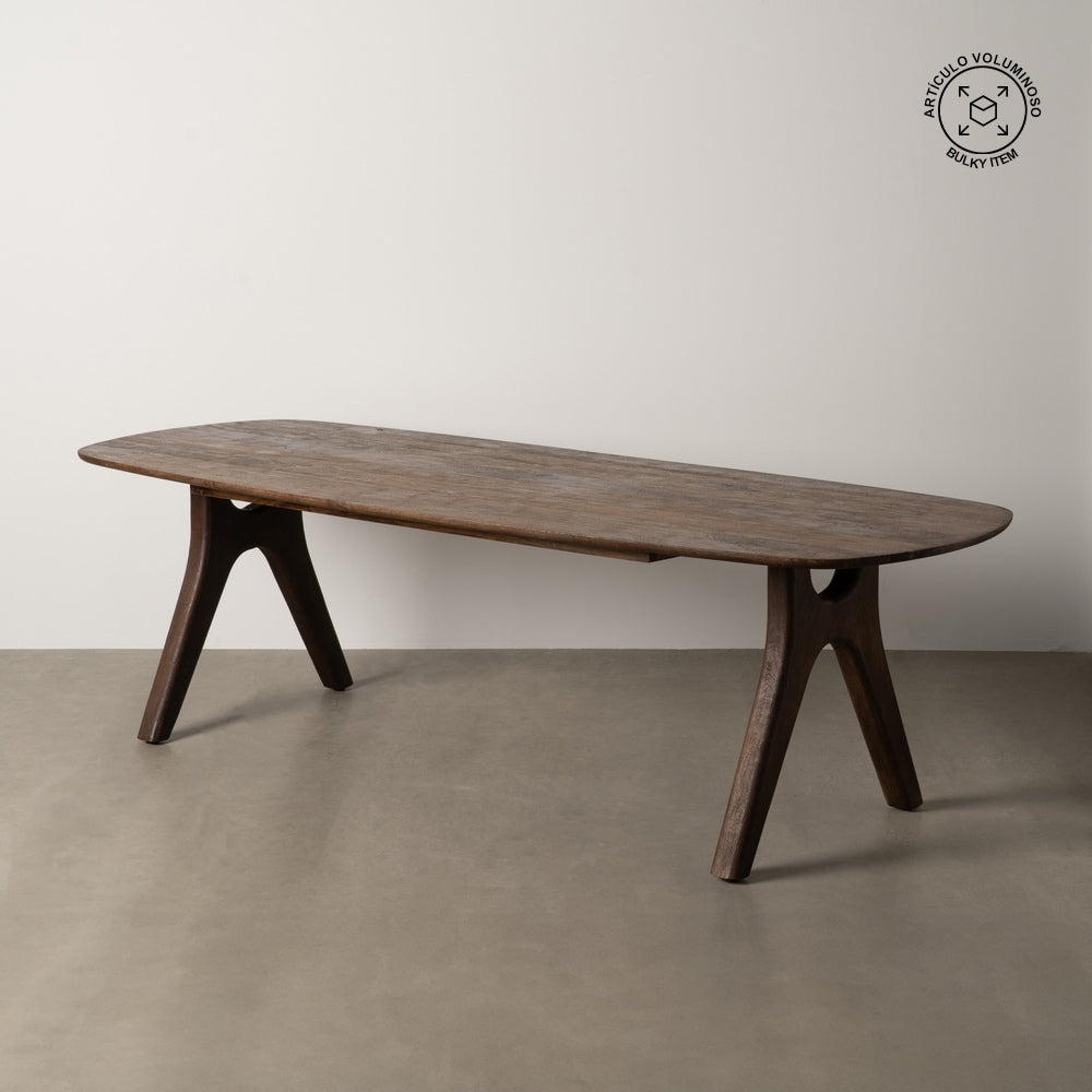 MESA COMEDOR MARR�N MADERA DE MANGO 260 X 100 X 76 CM