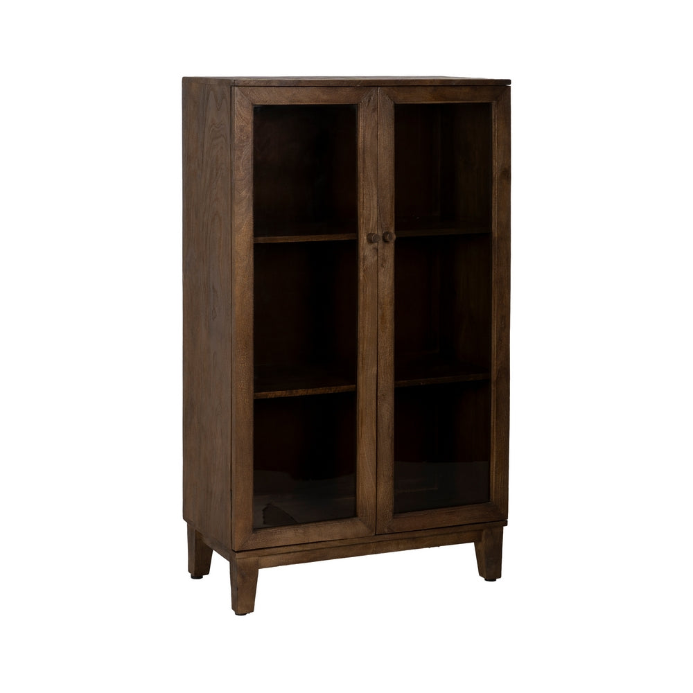 BROWN MANGO WOOD LIVING ROOM DISPLAY CABINET 80 X 40 X 140 CM