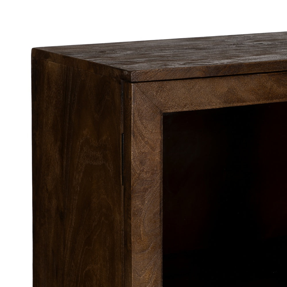 BROWN MANGO WOOD LIVING ROOM DISPLAY CABINET 80 X 40 X 140 CM
