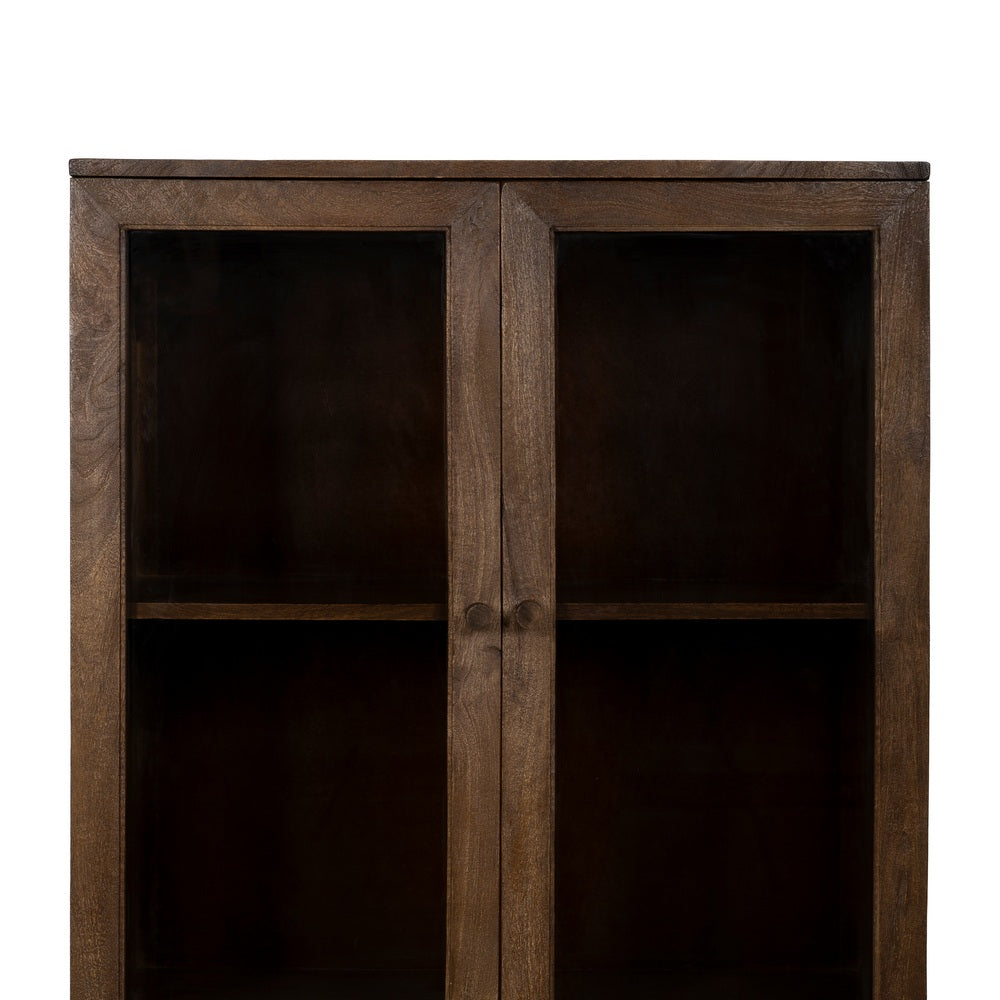 BROWN MANGO WOOD LIVING ROOM DISPLAY CABINET 80 X 40 X 140 CM