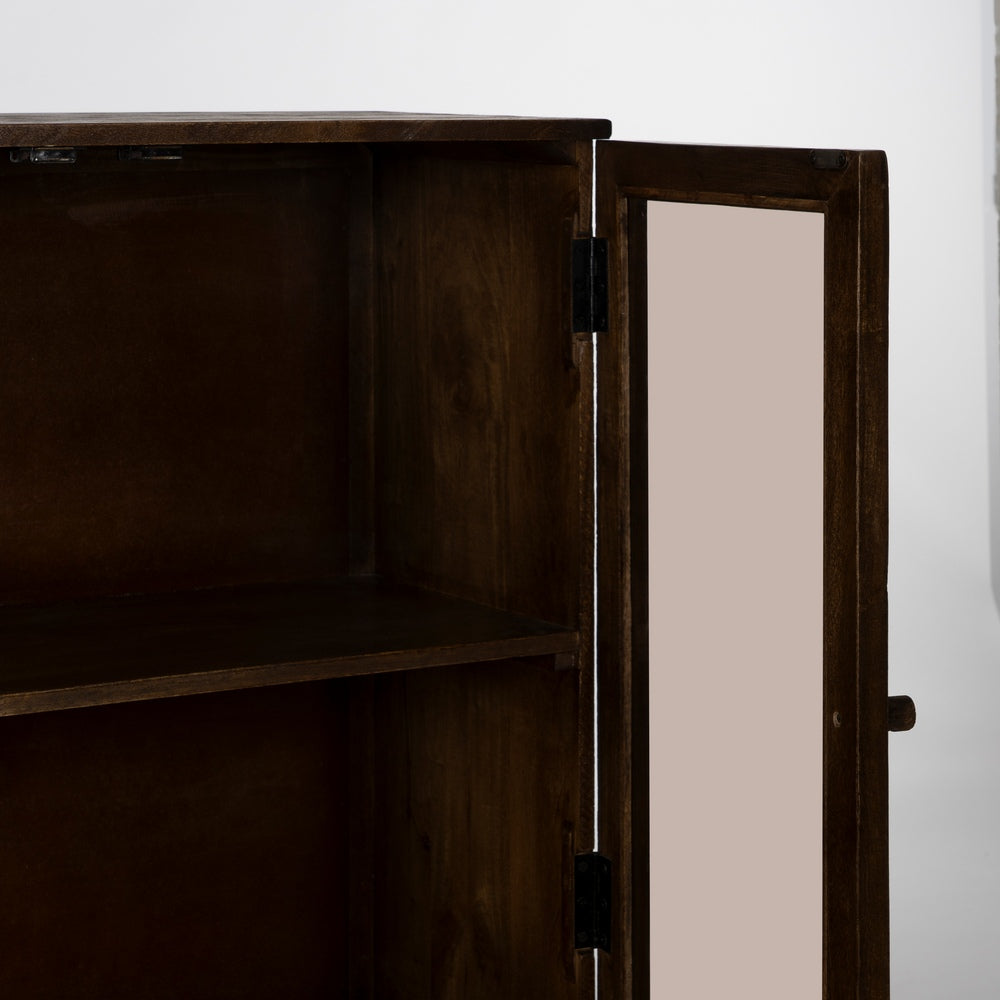 BROWN MANGO WOOD LIVING ROOM DISPLAY CABINET 80 X 40 X 140 CM