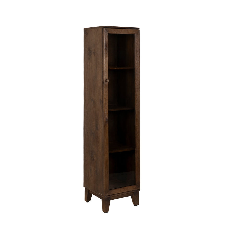 BROWN MANGO WOOD LIVING ROOM DISPLAY CABINET 40 X 40 X 180 CM