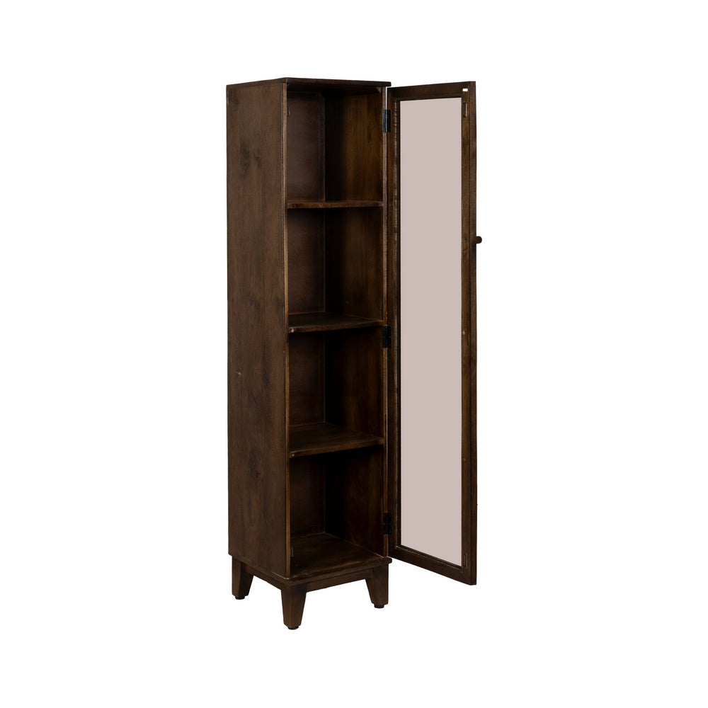 BROWN MANGO WOOD LIVING ROOM DISPLAY CABINET 40 X 40 X 180 CM