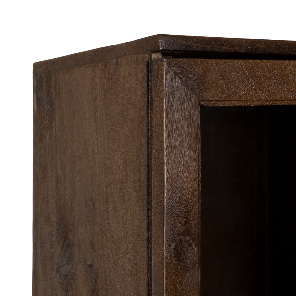 BROWN MANGO WOOD LIVING ROOM DISPLAY CABINET 40 X 40 X 180 CM