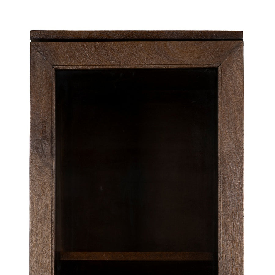 VITRINA MARRÓN MADERA DE MANGO SALÓN 40 X 40 X 180 CM