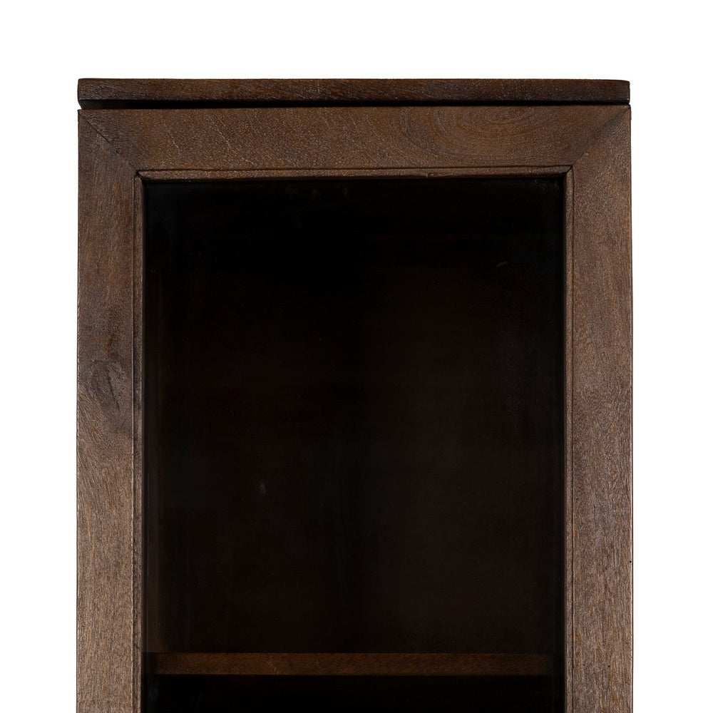 BROWN MANGO WOOD LIVING ROOM DISPLAY CABINET 40 X 40 X 180 CM