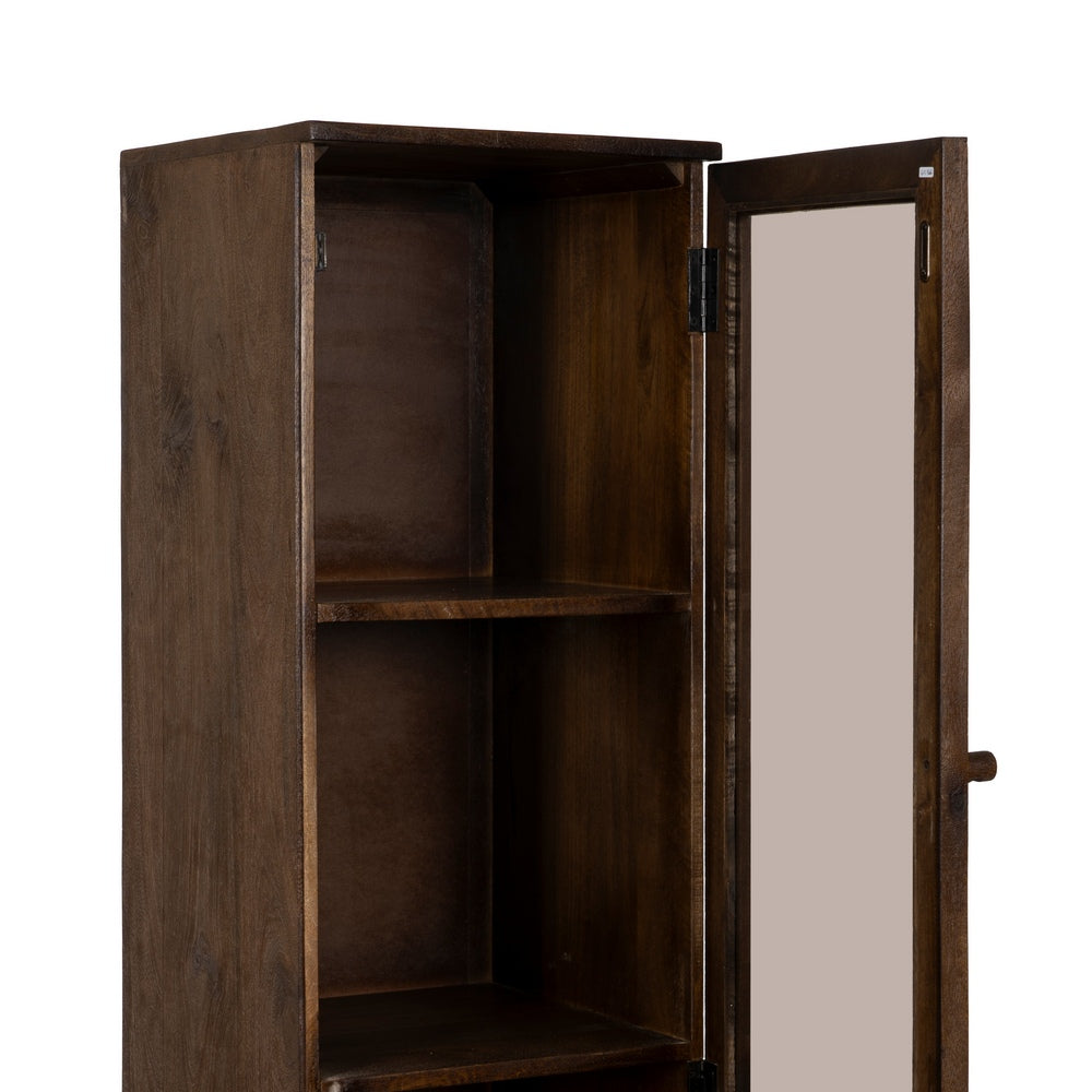 BROWN MANGO WOOD LIVING ROOM DISPLAY CABINET 40 X 40 X 180 CM