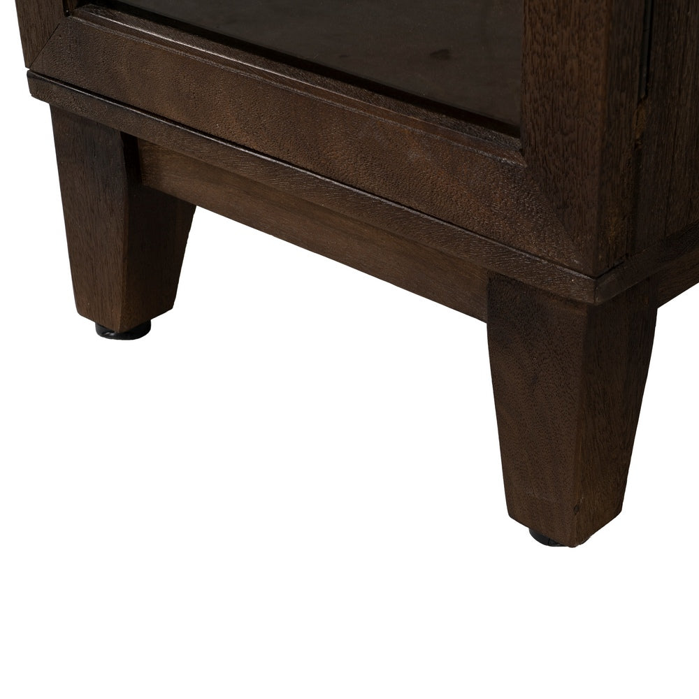 BROWN MANGO WOOD LIVING ROOM DISPLAY CABINET 40 X 40 X 180 CM