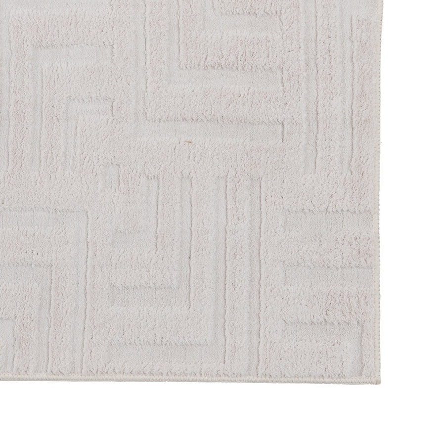 ALFOMBRA GEOMÉTRICO CRUDO POLIESTER 80 X 1,70 X 150 CM