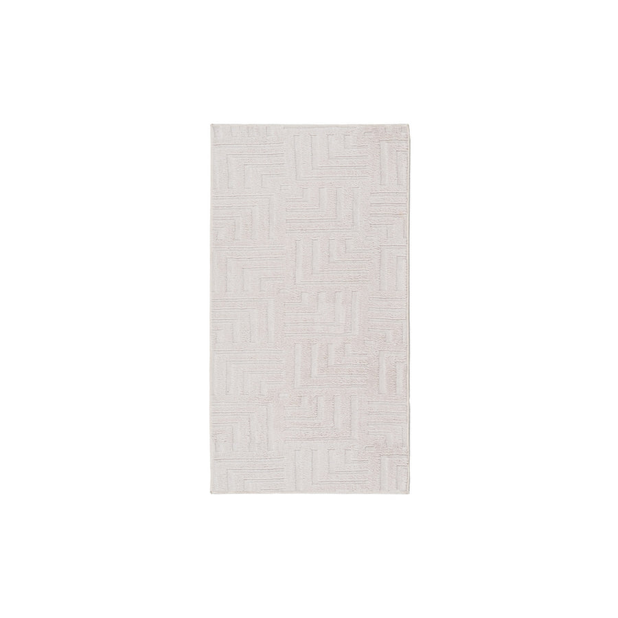 ALFOMBRA GEOMÉTRICO CRUDO POLIESTER 80 X 1,70 X 150 CM
