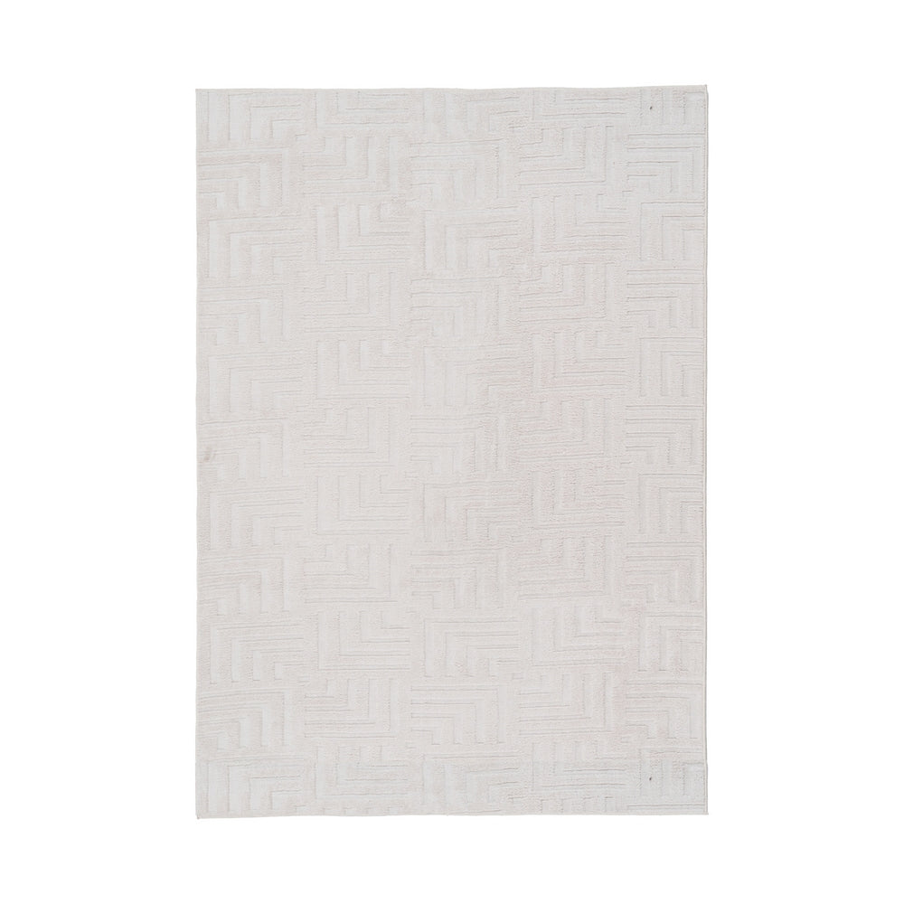 ALFOMBRA GEOMÉTRICO CRUDO POLIESTER 160 X 1,70 X 230 CM