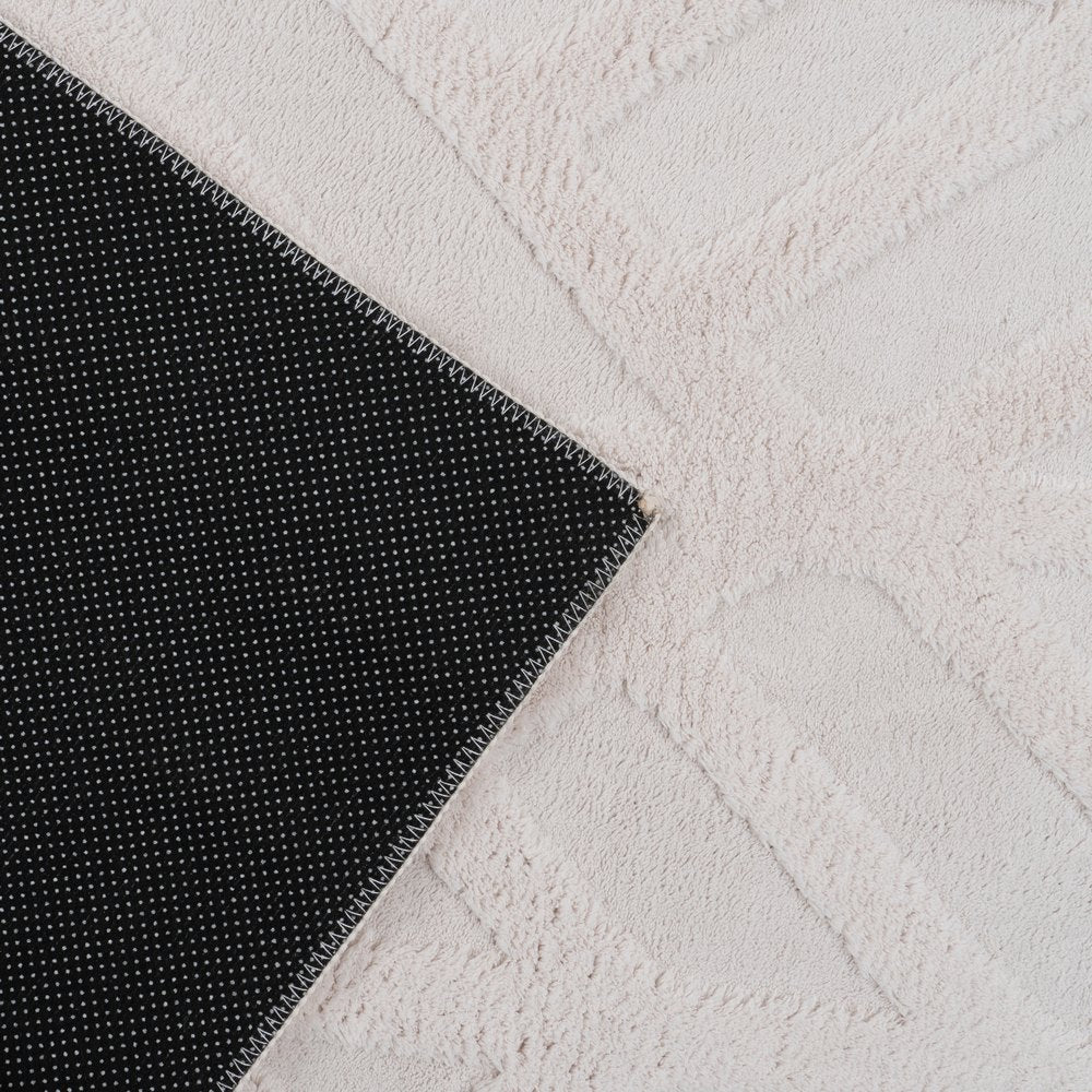 ALFOMBRA GEOMÉTRICO CRUDO POLIESTER 80 X 1,70 X 150 CM
