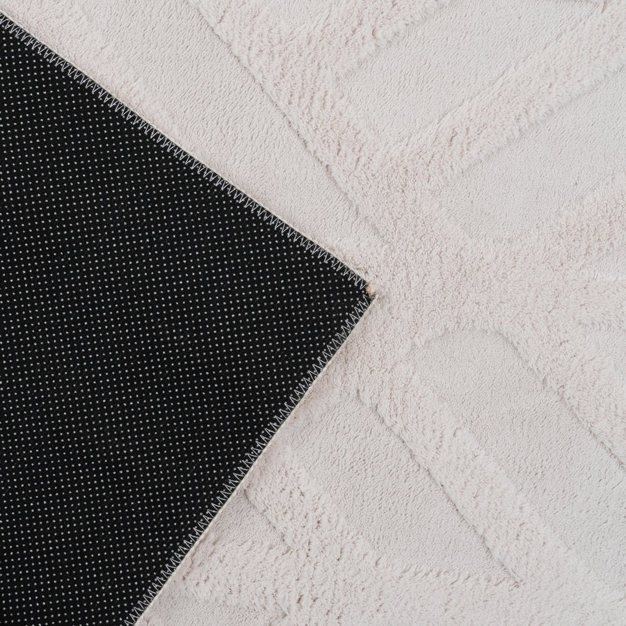 ALFOMBRA GEOMÉTRICO CRUDO POLIESTER 80 X 1,70 X 150 CM
