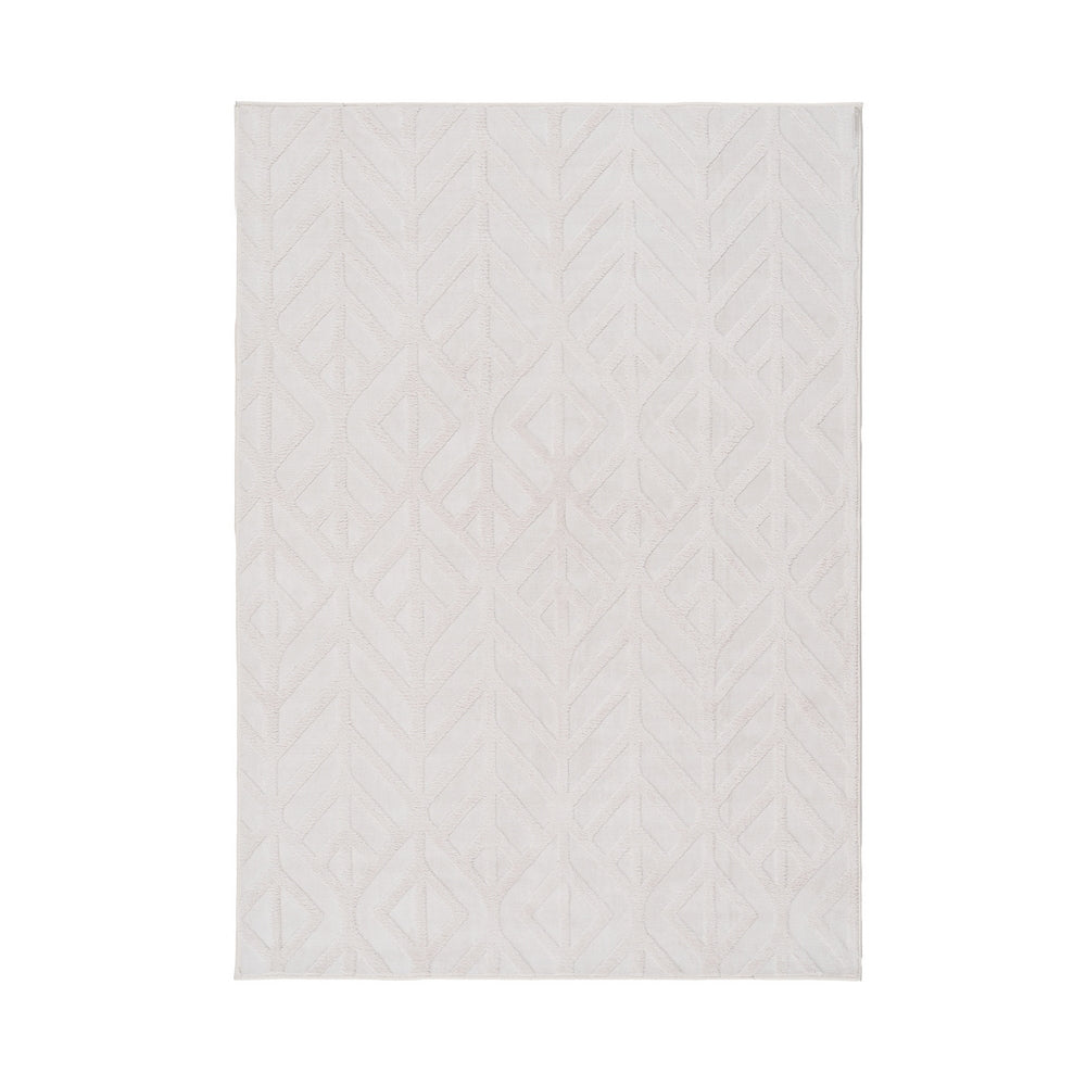 ALFOMBRA GEOMÉTRICO CRUDO POLIESTER 160 X 1,70 X 230 CM