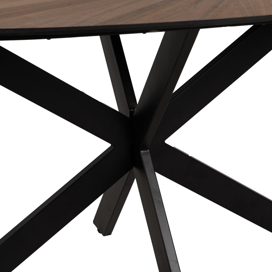 MESA COMEDOR NATURAL-NEGRO DM-METAL 178 X 80 X 77 CM