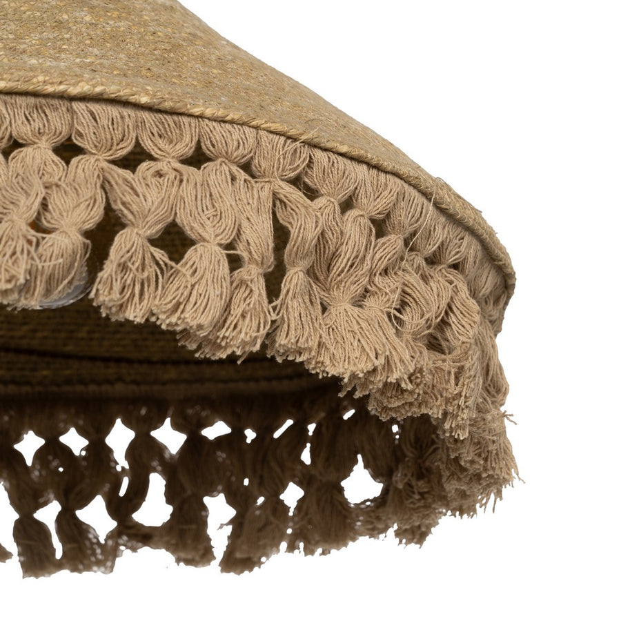 LAMPARA TECHO BEIGE FIBRA NATURAL 40 X 40 X 12 CM