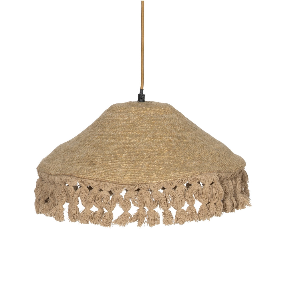 LAMPARA TECHO BEIGE FIBRA NATURAL 40 X 40 X 12 CM