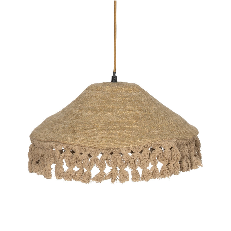 LAMPARA TECHO BEIGE FIBRA NATURAL 40 X 40 X 12 CM
