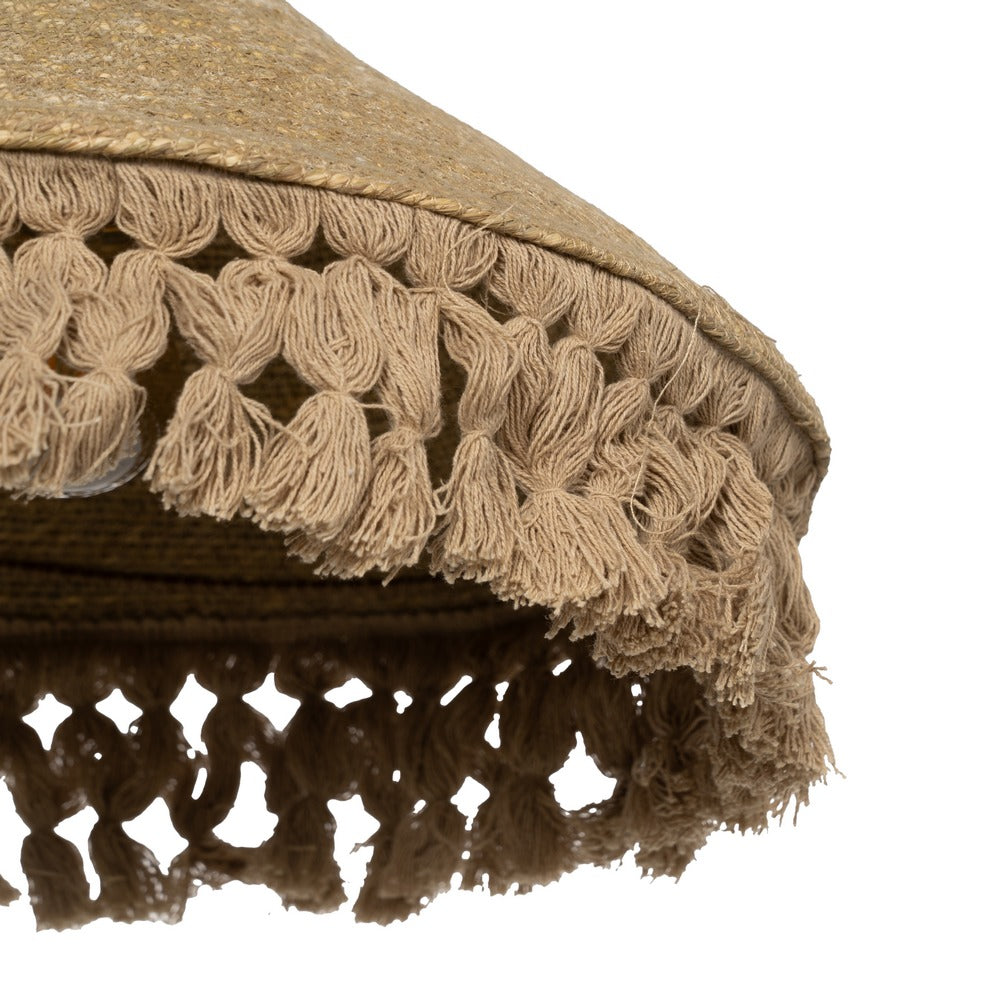 LAMPARA TECHO BEIGE FIBRA NATURAL 50 X 50 X 16 CM