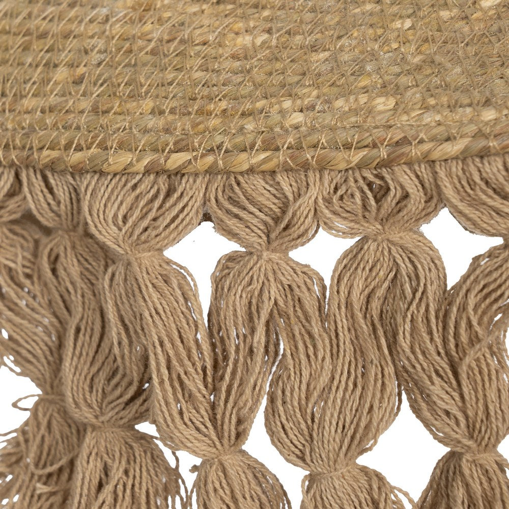 LAMPARA TECHO BEIGE FIBRA NATURAL 50 X 50 X 16 CM