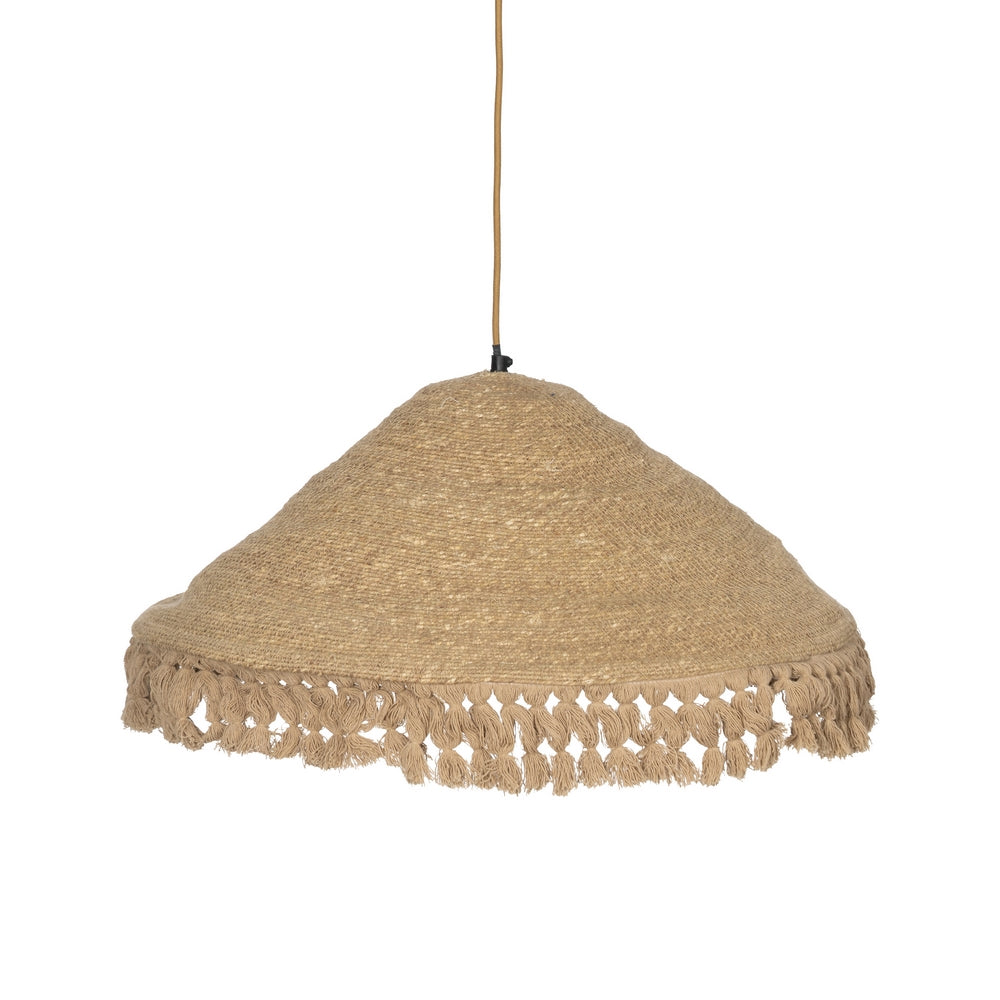 LAMPARA TECHO BEIGE FIBRA NATURAL 60 X 60 X 23 CM