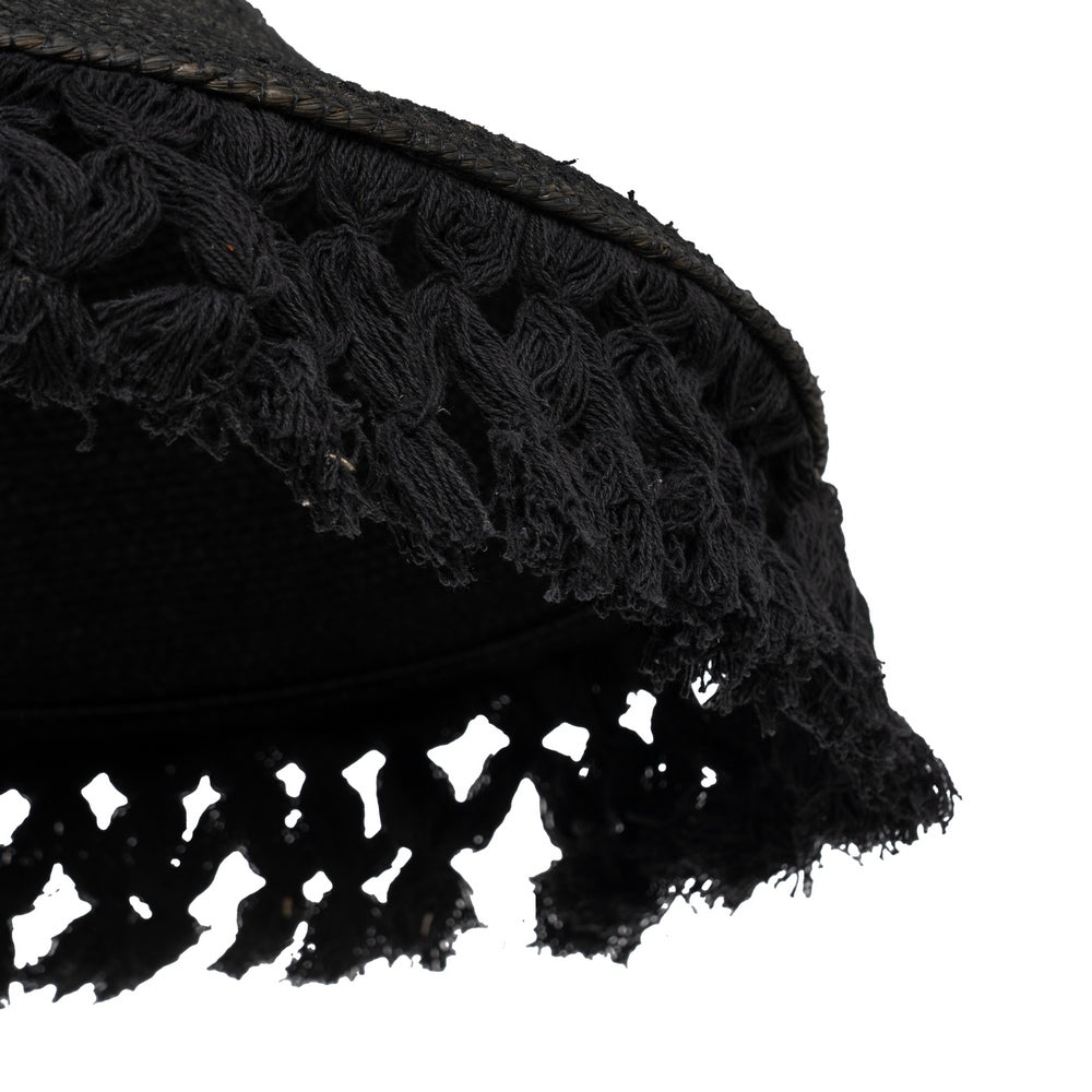 LAMPARA TECHO NEGRO FIBRA NATURAL 50 X 50 X 16 CM