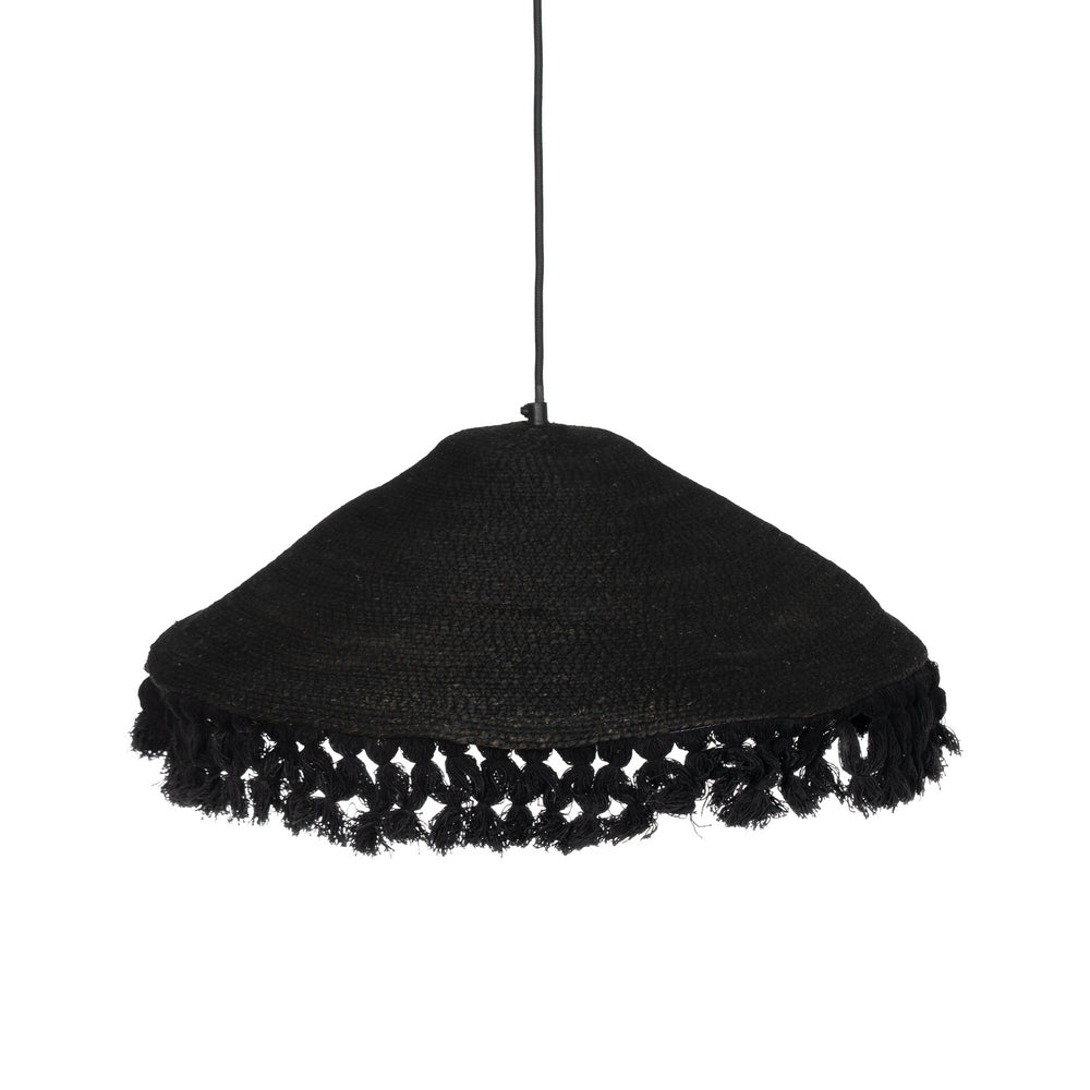 LAMPARA TECHO NEGRO FIBRA NATURAL 50 X 50 X 16 CM