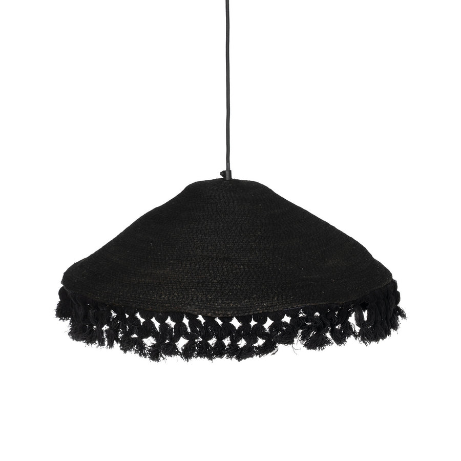 LAMPARA TECHO NEGRO FIBRA NATURAL 50 X 50 X 16 CM