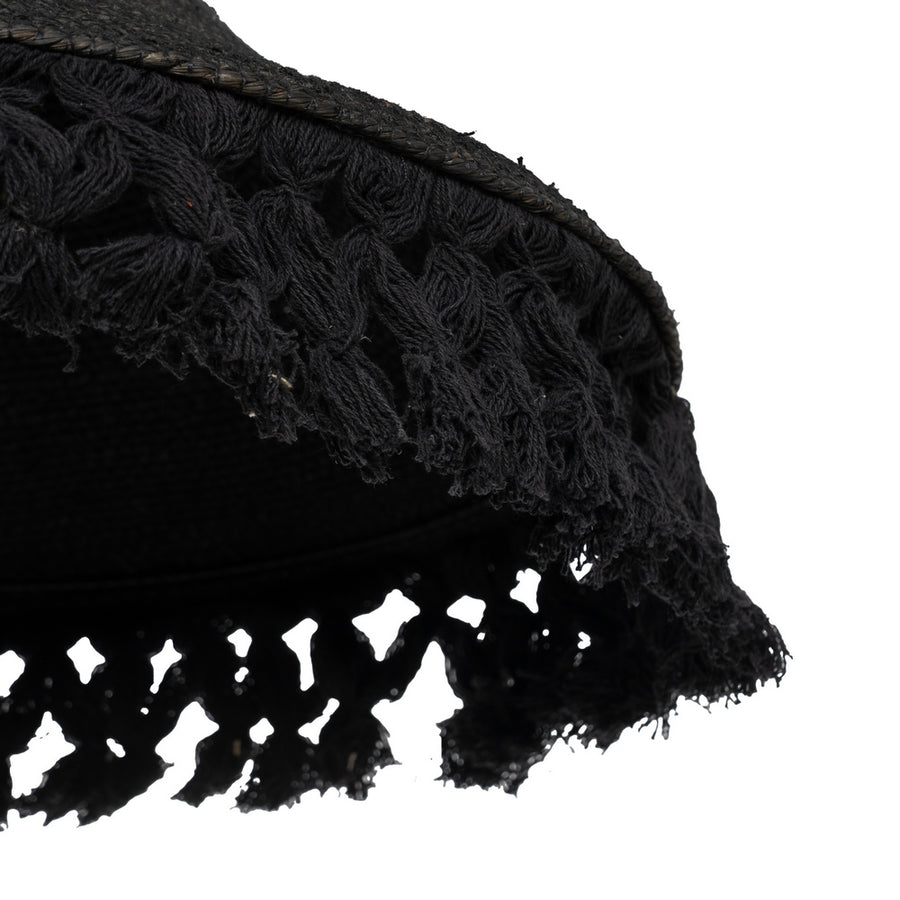 LAMPARA TECHO NEGRO FIBRA NATURAL 60 X 60 X 23 CM