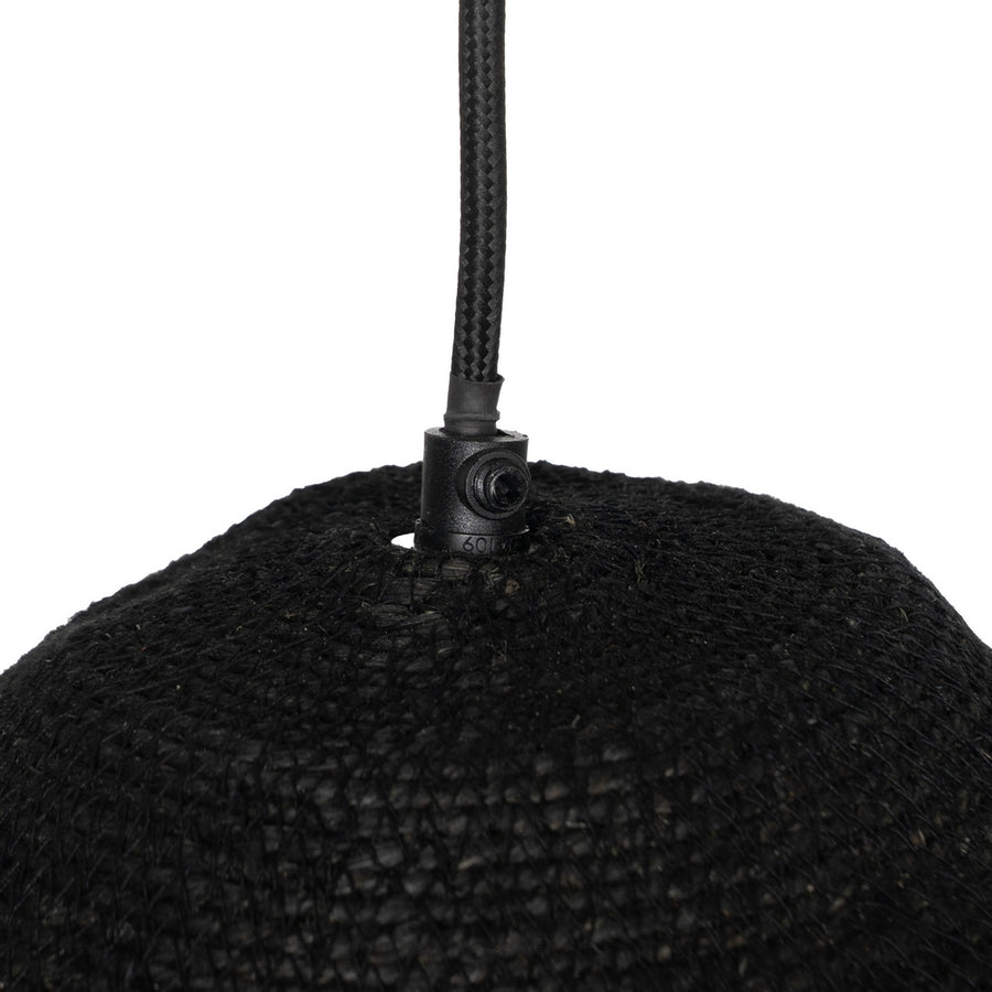 LAMPARA TECHO NEGRO FIBRA NATURAL 60 X 60 X 23 CM