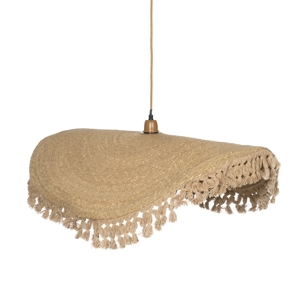 LAMPARA TECHO NATURAL FIBRA NATURAL 78 X 78 X 8 CM