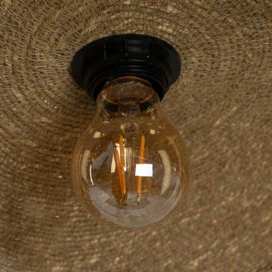 LAMPARA TECHO NATURAL FIBRA NATURAL 90 X 90 X 6 CM