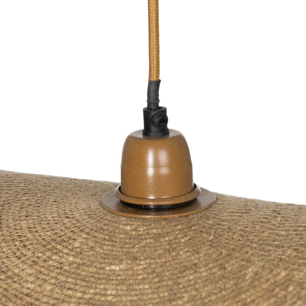 LAMPARA TECHO NATURAL FIBRA NATURAL 90 X 90 X 6 CM