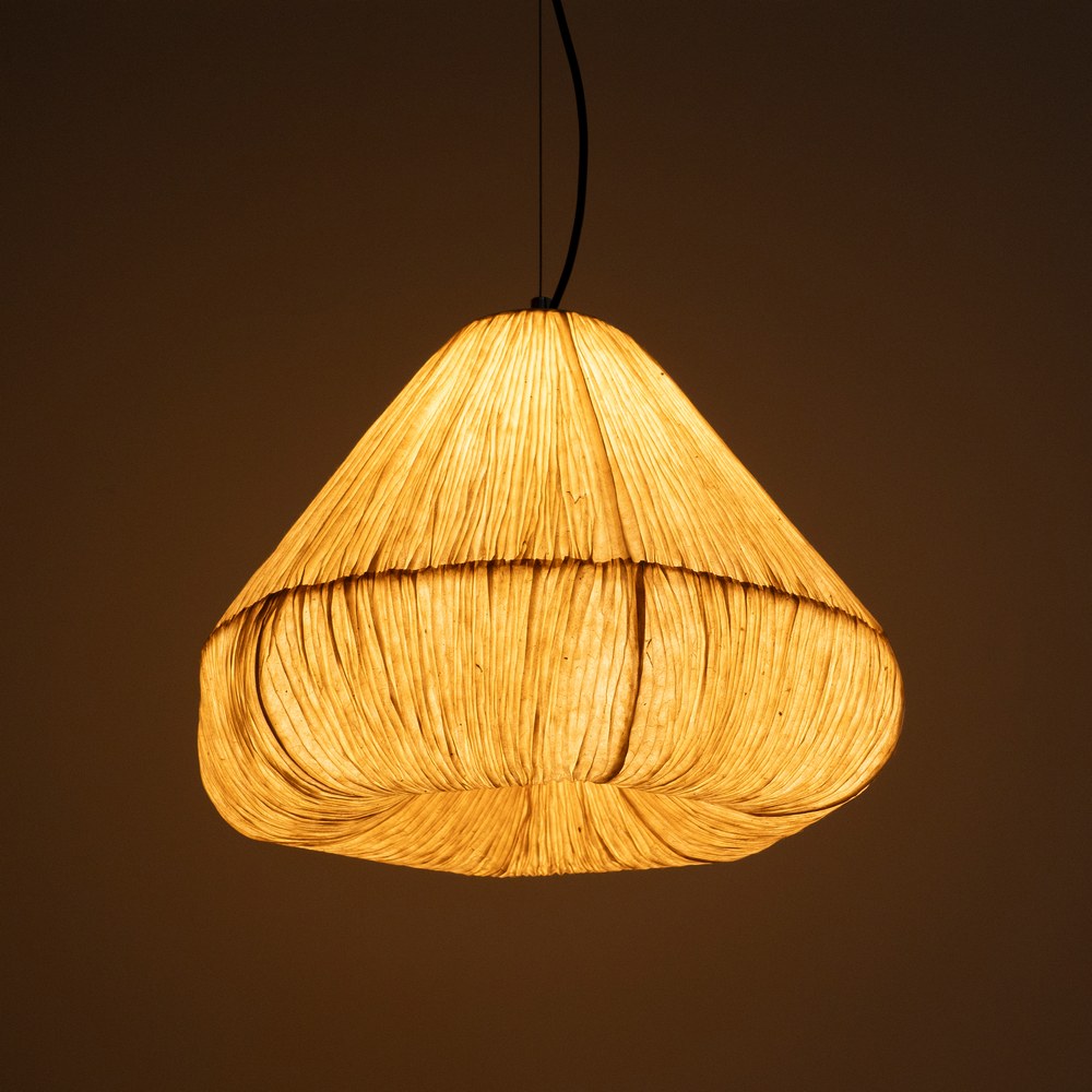 BEIGE PAPER-METAL CEILING LAMP 49 X 49 X 40 CM