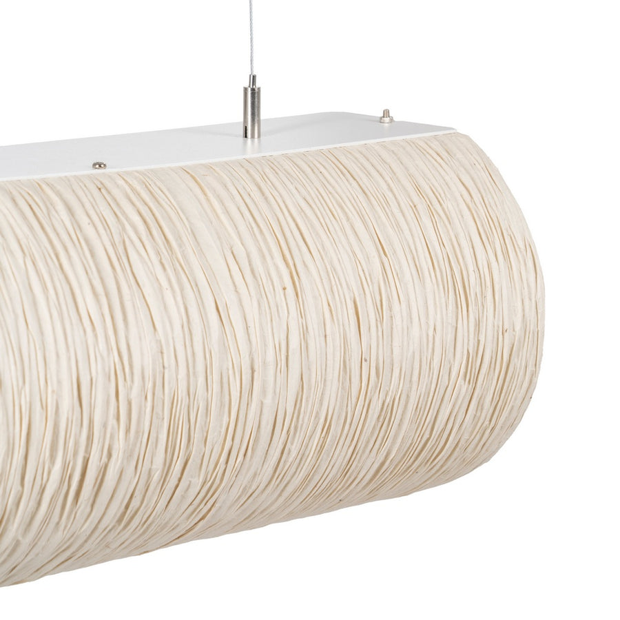 LÁMPARA TECHO BEIGE PAPEL-METAL 60 X 60 X 20 CM