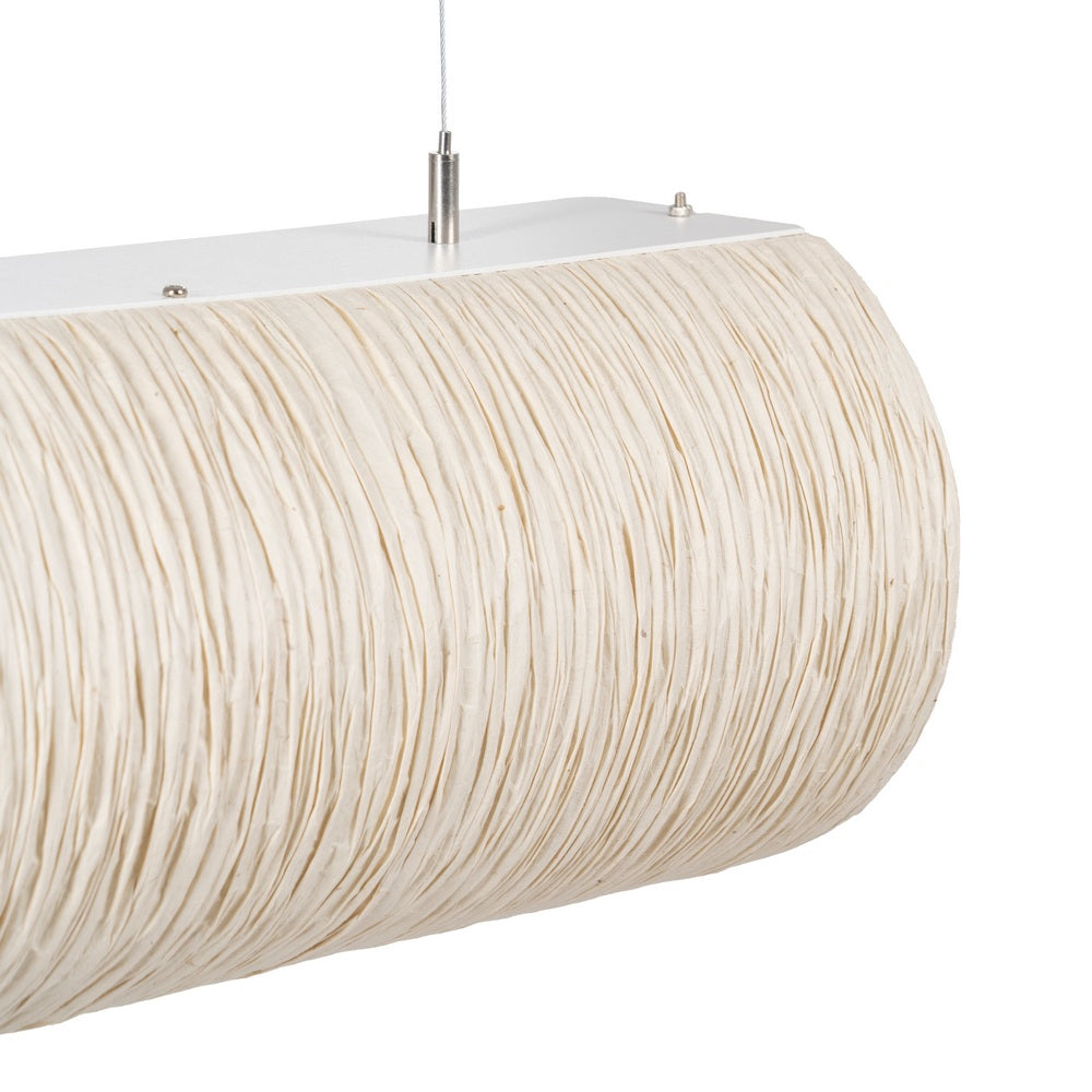 LÁMPARA TECHO BEIGE PAPEL-METAL 60 X 60 X 20 CM