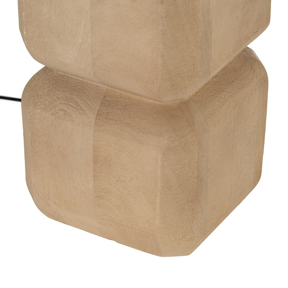 BASE LÁMPARA MESA NATURAL 15 X 15 X 42 CM