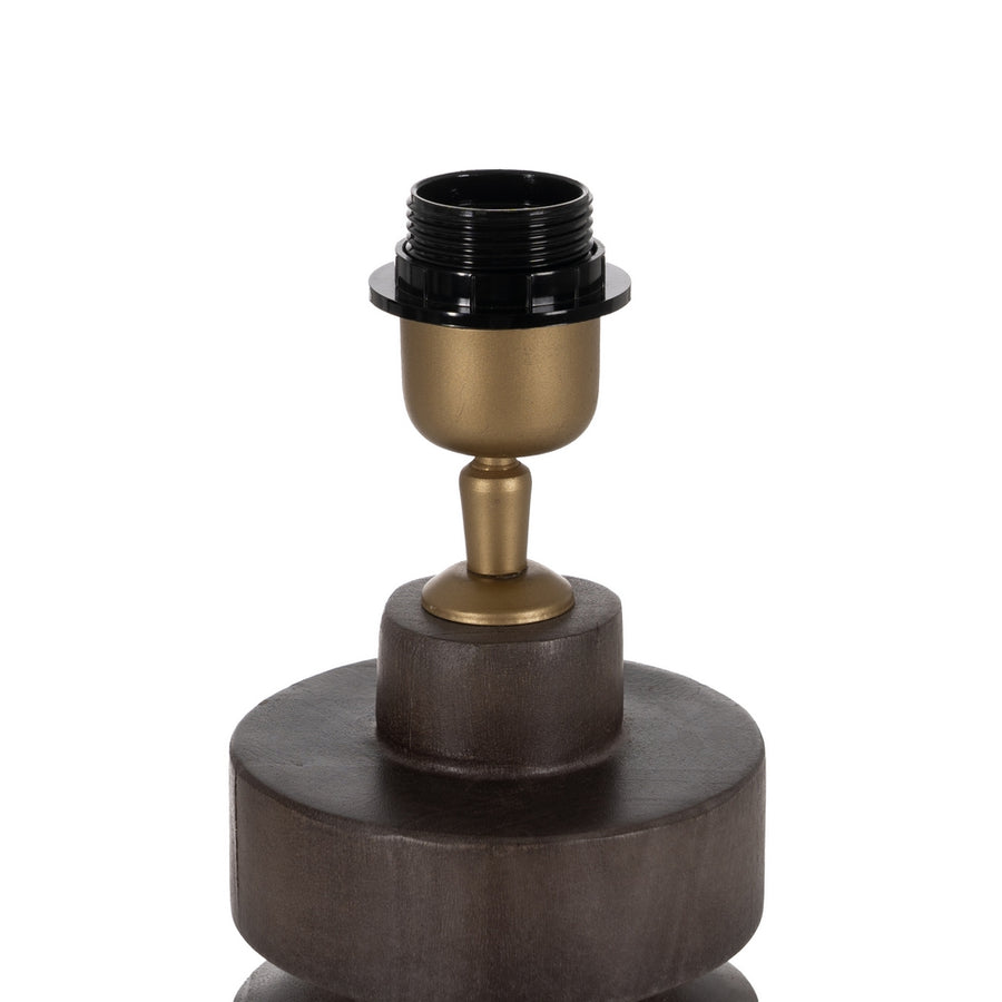 BROWN MANGO WOOD TABLE LAMP BASE 12 X 12 X 25 CM