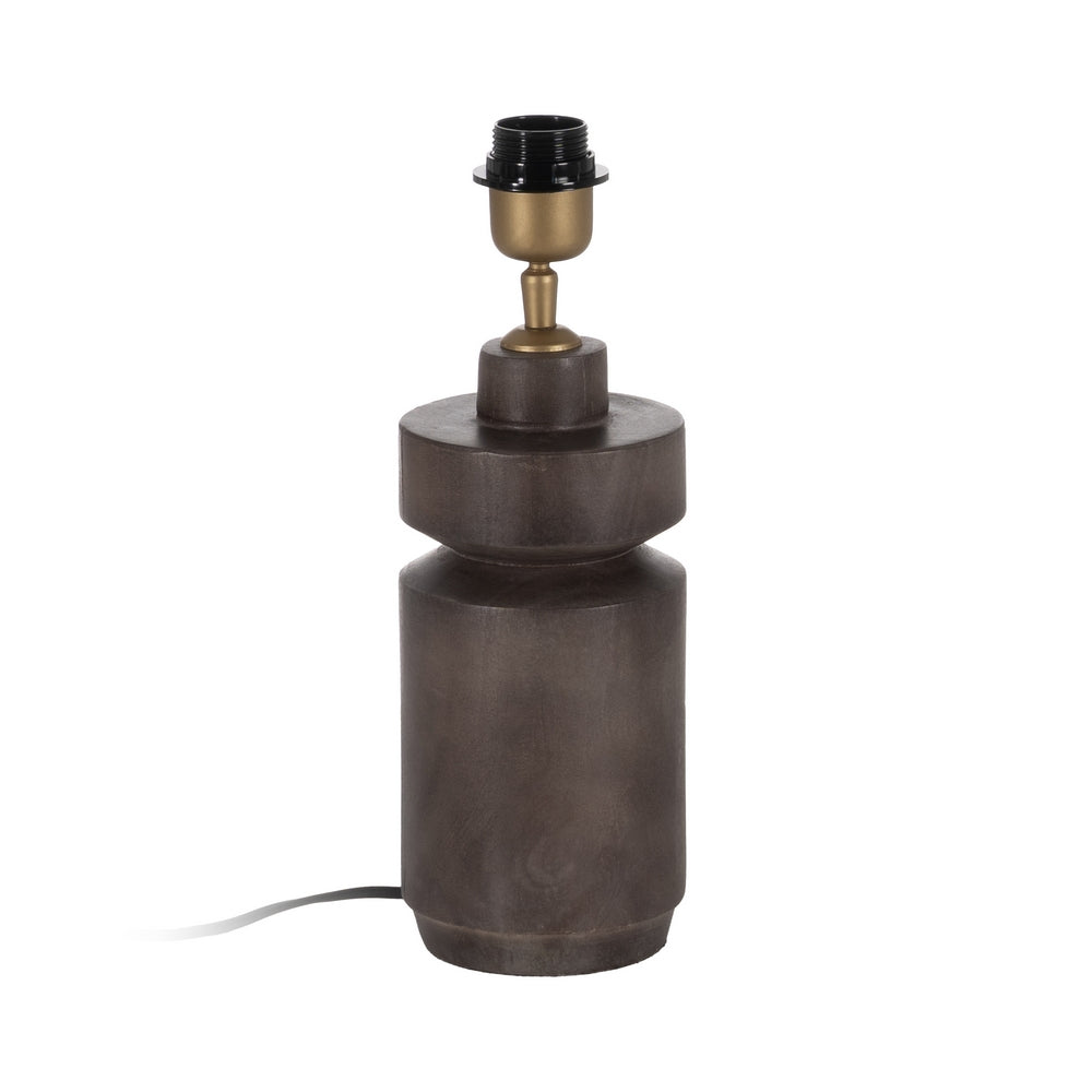 BROWN MANGO WOOD TABLE LAMP BASE 12 X 12 X 25 CM
